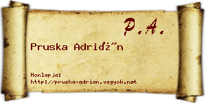 Pruska Adrián névjegykártya